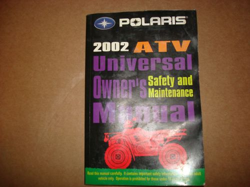 2002 polaris atv  universal  owner's  safety and manintenance  manual