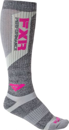 Fxr womens boost performance socks (2 pack)  -  grey/fuchsia  -  os
