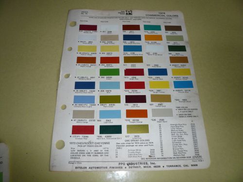 Sell 1974 Chevrolet Chevy And Gmc Ditzler Ppg Truck Color Chips In