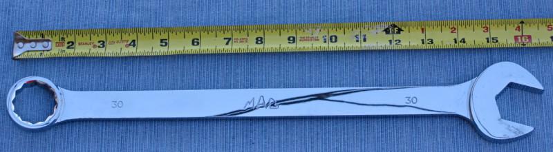 Mac tools 30mm wrench new 12 point long combination 