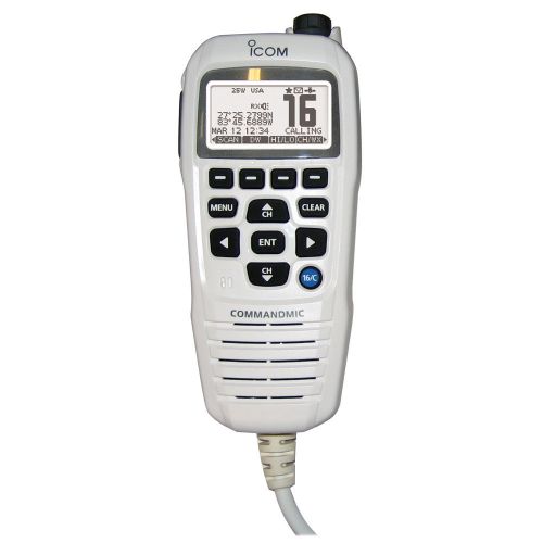Icom hm195gw commandmic iv with white backlit lcd in super white