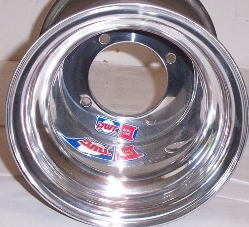 Atv wheel douglass 8 x 8/4 on 110/3+5 .190 h-d polished aluminum new