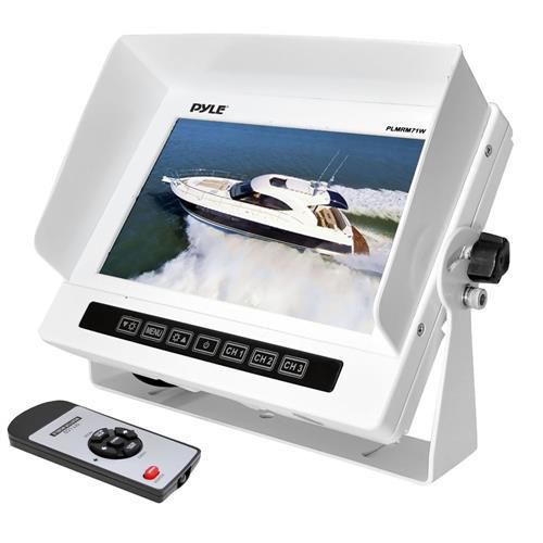 New pyle plmrm71w marine waterproof 7'' lcd hi-res anti glare widescreen monitor
