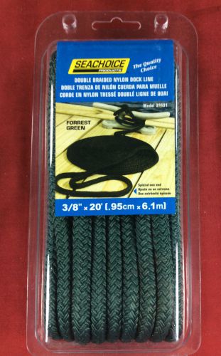 Dock line double braided nylon rope 3/8" x 20' forrest green seachoice 39691