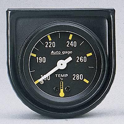 Auto gage mechanical water temperature gauge 1 1/2" dia black face 2352