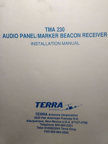 Terra tma 230 audio install operator's manual