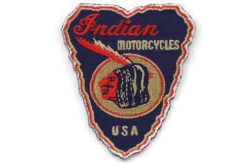 Indian motorcycles arrowhead shaped patch iron and sew on 3&#034; x 2.3&#034;