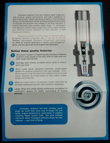 Champion massive, fine wire platinum, iridium electrode spark plug (3) leaflets