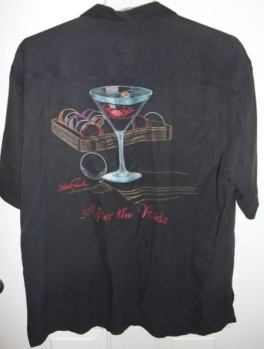 Harley davidson silk embroidered after the ride motorcycle ss camp shirt xl