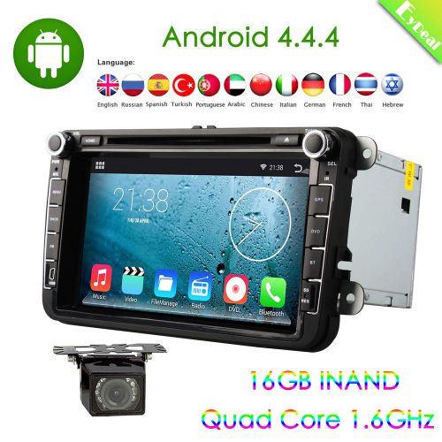 8" gps android 4.4 quad core car dvd player vw stereo radio 3g wifi+camera