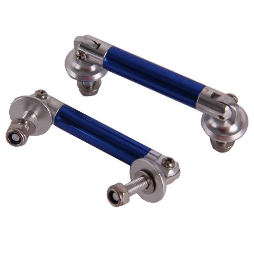2x blue car auto adjustable front bumper lip bar splitter strut rod tie support
