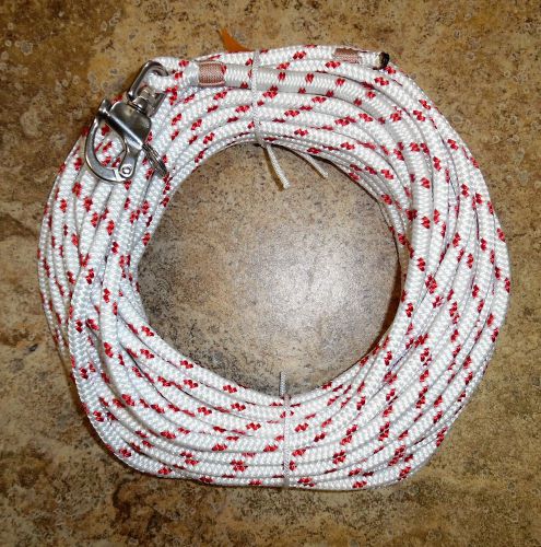 5/16&#034; x 70 ft. dacron/polyester halyard, spliced in stainless snap shackle wh/rd