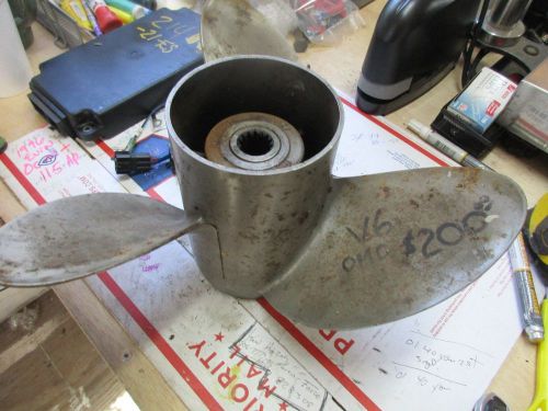 Johnson evinrude omc propeller stainless 14 x 17 raker v6 15 splines