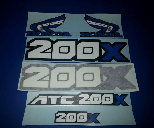 Honda atc 200x 6pc decal sticker emblem 0em trx 1983 1984 1985 1986 1987