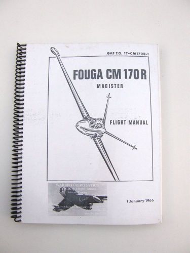 Fouga cm-170r magister jet aircraft flight manual - training copy 1967