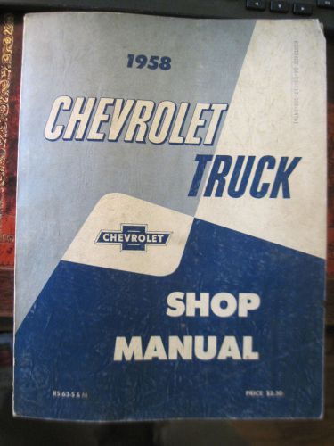 1958 chevrolet truck shop manual factory original free shipping