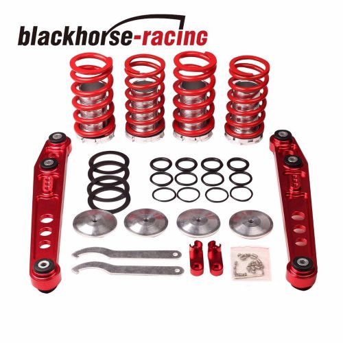 88-91 honda civic 1-4"coilover lowering springs+rear lower control arms red