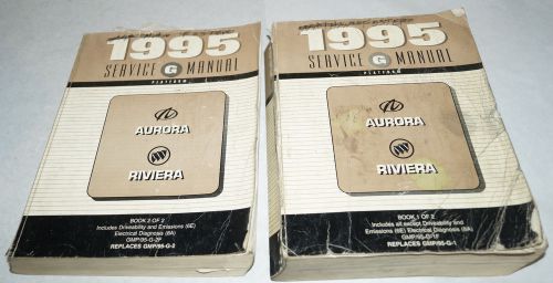 1995 oldsmobile aurora buick riviera oem service shop manual set repair books