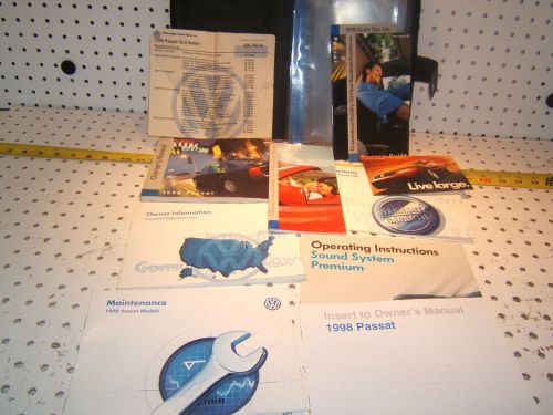 Vw passat  1998  owner&#039;s manual set of  9 &amp; vw  black oem pouch, 1 set of 9