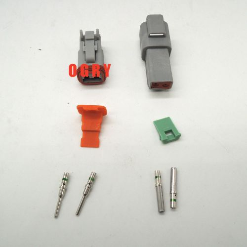 Deutsch dt 2 pin gray connector kit 14 ga solid contacts waterproof electrical
