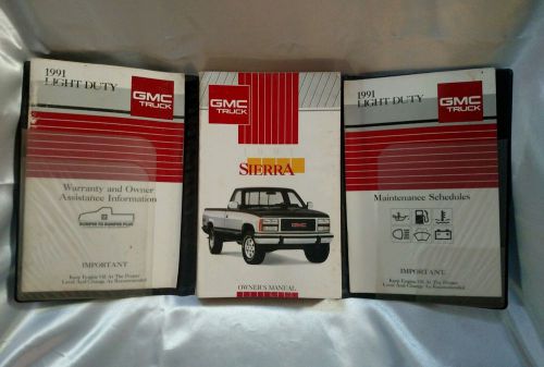 1991 gmc sierra light duty truck owner&#039;s manual and maintenance schedule book