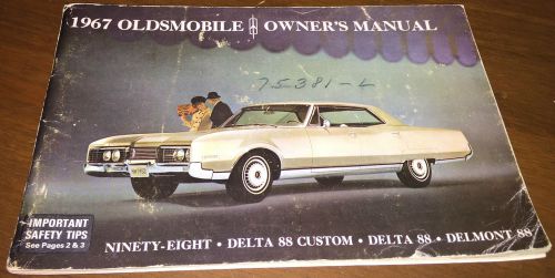1967 oldsmobile owner&#039;s manual ninety-eight delta 88 delmont 88 gm vintage rare
