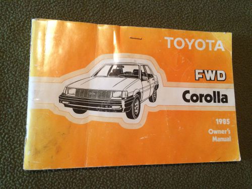 1985 toyota fwd corolla owners manual guide book operating instructions