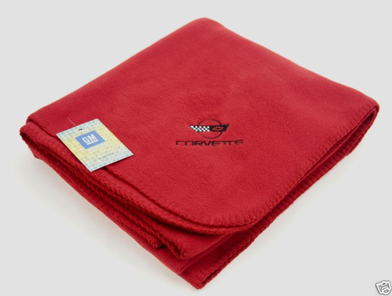 1984-1996 corvette c4 red fleece blanket - new!