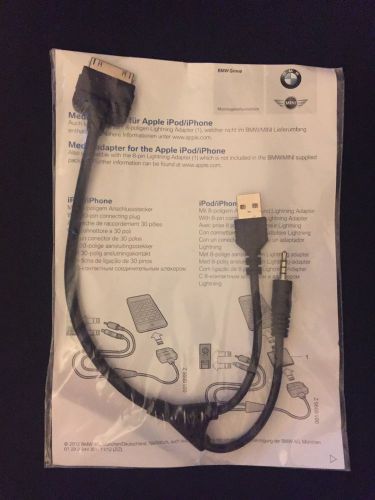 Mini audio / bmw adapter for the apple ipod / iphone (usb / aux input) new oem!