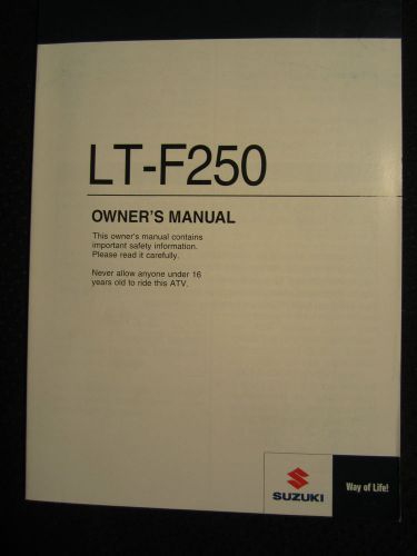 2012 suzuki lt-f250 atv owners manual factory oem owner&#039;s lt f 250 l2