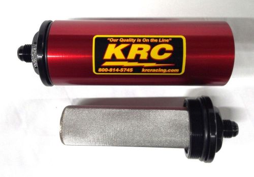 Krc-4706r, short stainless steel fuel filter, red anodized, 100 absolute