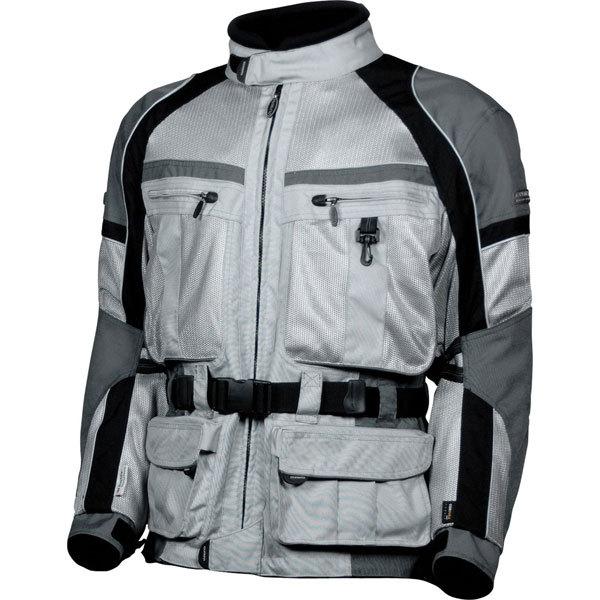 Silver/pewter/black xl olympia moto sports moab dual sport textile mesh jacket