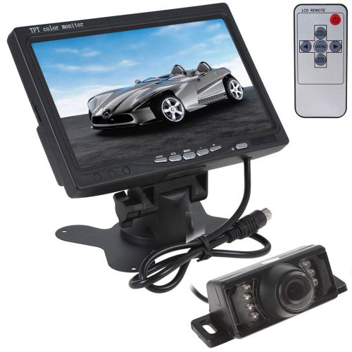 Car rear view reverse kit - 7 inch tft lcd monitor+7 ir lights 120 degree camera