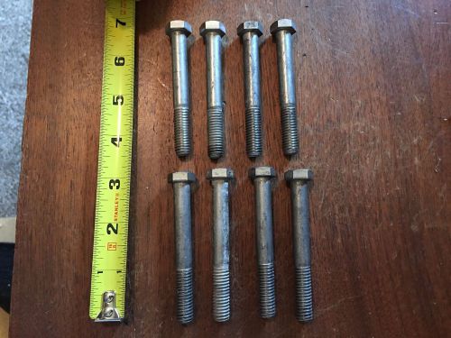 Lot of 8 stainless steel bolts 3/8&#034; - 16  x 3&#034; long marine grade