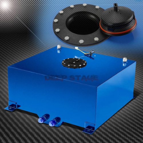 20 gallon light blue coated aluminum gas fuel cell tank/2"sump+level sender