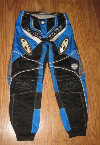 Answer racing edge pants zip off shorts bmx mx atv sz 27 blue gray black euc!