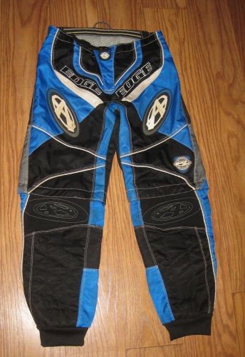 Answer racing edge pants zip off shorts bmx mx atv sz 27 blue gray black euc!