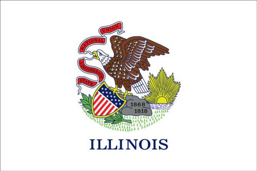 Illinois  boat flag 12&#034;x18 &#034;made in usa - polyester,w/brass grommets,outdoor