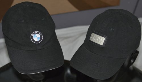 Lot of 2 bmw mens black hats baseball caps adjustable