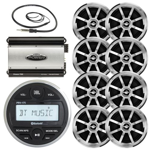 Jensen 4 channel 760w amplifier,6.5&#034; speakers, jbl bluetooth gauge radio,antenna