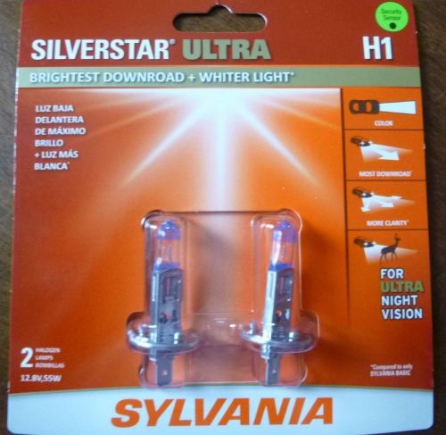 Sylvania silverstar ultra h1 halogen lamps brightest downroad &amp; whiter light