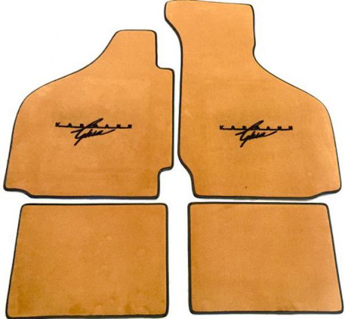 Medium tan/bl. script vel. floor mats for vw karmann ghia type 14 cabriolet
