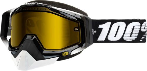100% racecraft snow goggles black w/yellow lens 50103-001-02