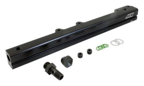 Aem power fuel rail high-volume aluminum black anodized fits civic del 25-109bk