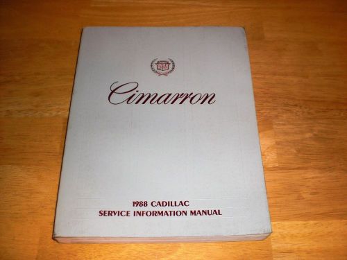 1988  88 cadillac cimarron  dealership service shop manual