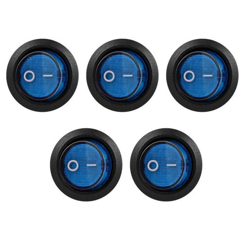 10 pcs rocker switch cover blue led waterproof 3 pin round button 12v 16a
