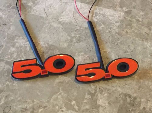 Ford mustang 5.0 led illuminated badge emblem - amber   - limited