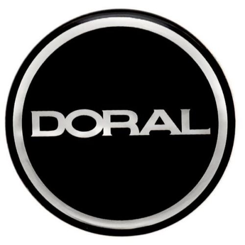 Doral black 1 3/4 diameter marine boat center sterring wheel emblem / decal