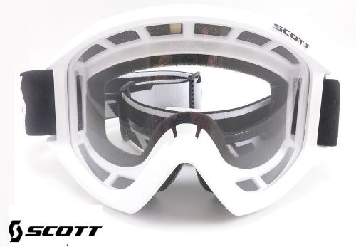 New scott recoil xi goggle white atv utv 4 wheeler new no fog offroad dirt