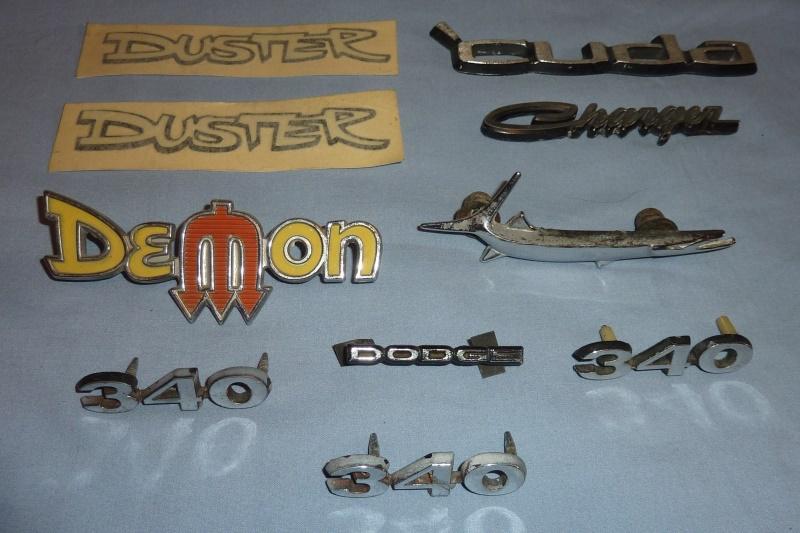 Lot of 10 mopar emblems & stickers: demon, cuda, duster, charger and more
